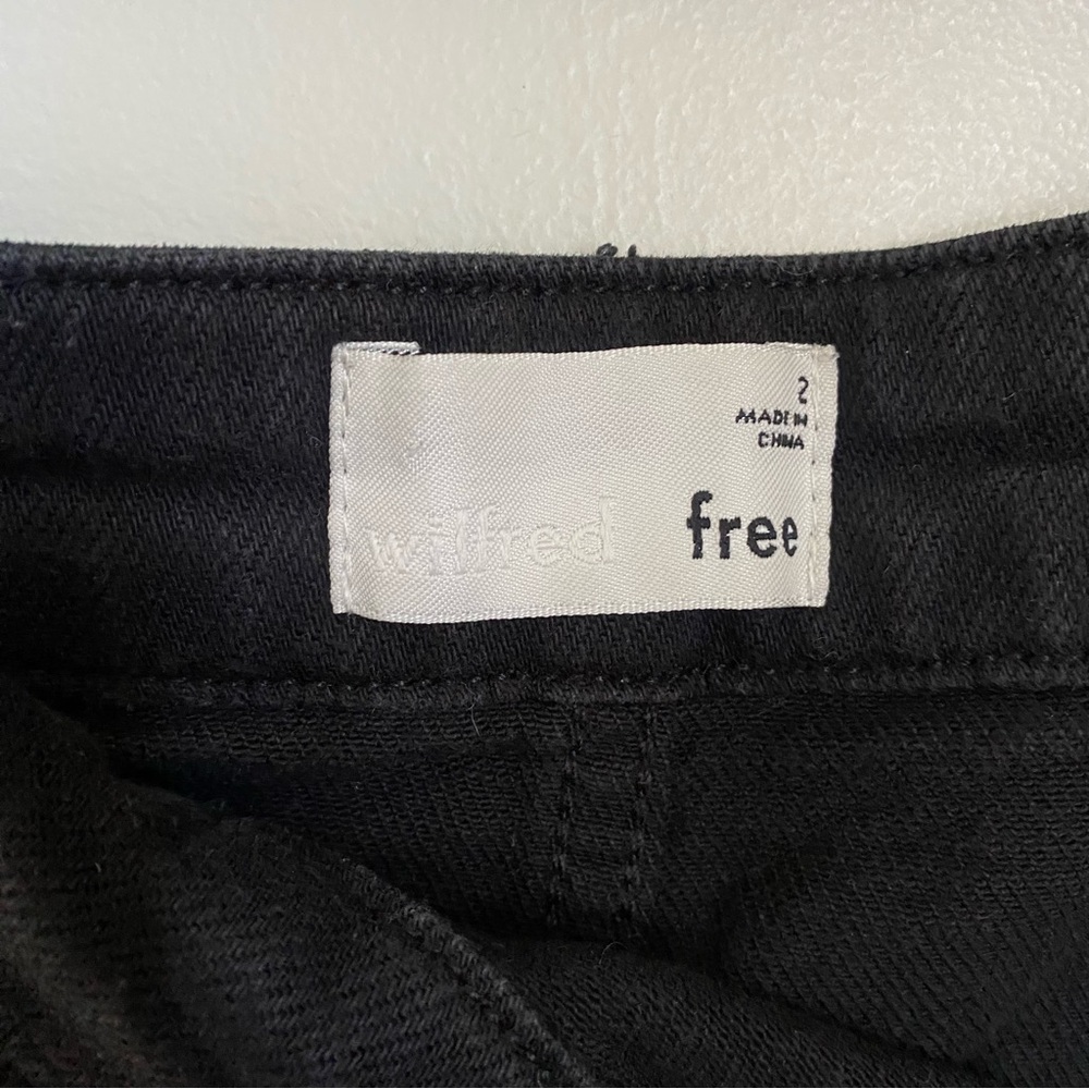Aritzia Wilfred Free Black Denim Mini Skirt Size 2 Y2K Streetwear - Picture 10 of 10